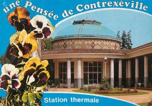 France Contrexville Station thermale souvenir floral motif