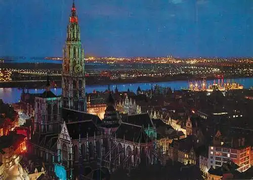 Belgium Antwerpen cityscape nocturnal view