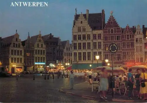Belgium Antwerpen Grand Square Guild Houses night view