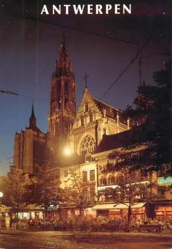 Belgium Antwerpen Groenplaats night view