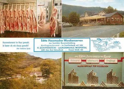 Postcard hotel restaurant Echte Hausmacher Wurstkonserven