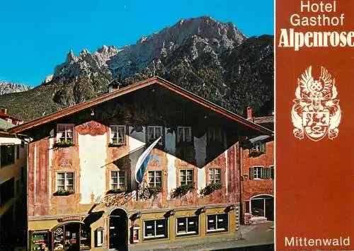 Postcard hotel restaurant Alpenrose Mittenwald