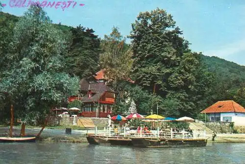 Postcard hotel restaurant Romania Calimanesti Pescarus