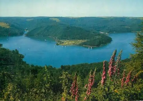Germany Rurtalsperre Schwammenauel Blick von der Hirschley