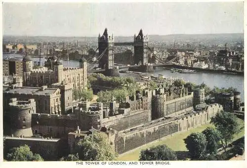 England Tower Bridge and Tower of London general view