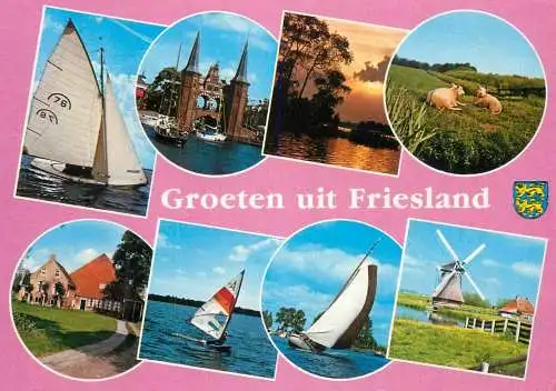 Netherlands Groeten uit Friesland multi view souvenir