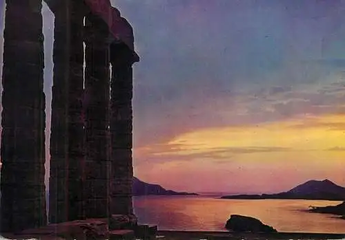 Greece Sounion Poseidon Temple sunset view