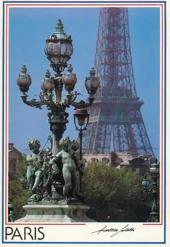 France Paris Pont Alexandre III detail view