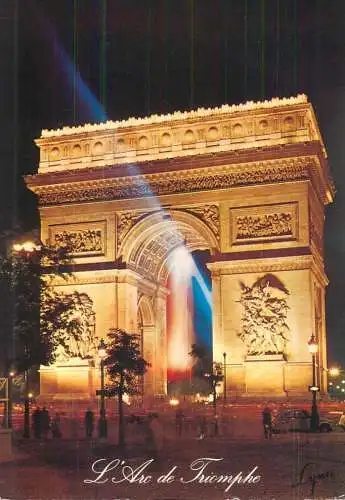 France Paris L'Arc de Triomphe vue de nuit