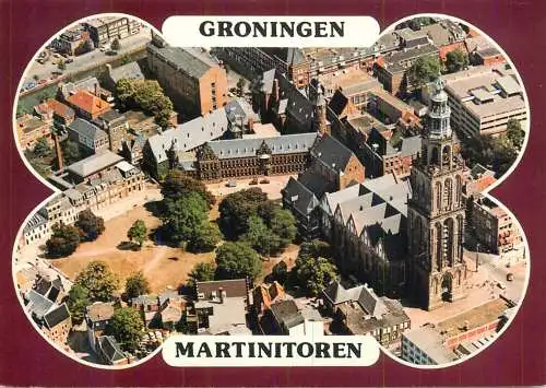 Netherlands Groningen Martintoren aerial view souvenir