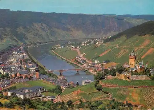 Germany Cochem a.d Mosel mit Burg Cochem panoramic view