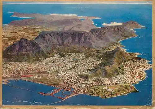 South Africa Cape Peninsula high altitude aerial view 10.000 ft. 1967