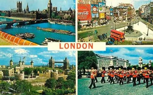 England London Guards Band near Buckingham Palace and several views