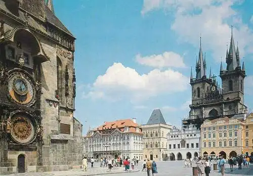 Czech Republic Prague Astronomical Clock & Tyn Cathedral