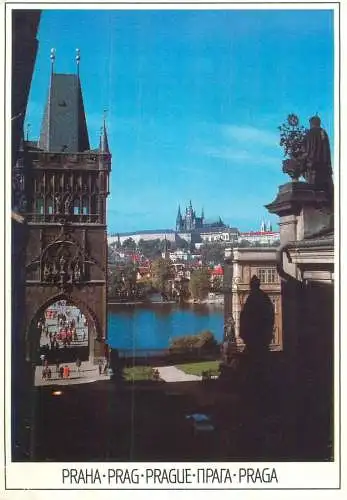 Czech Republic Prague Old Town bridge tower and castle