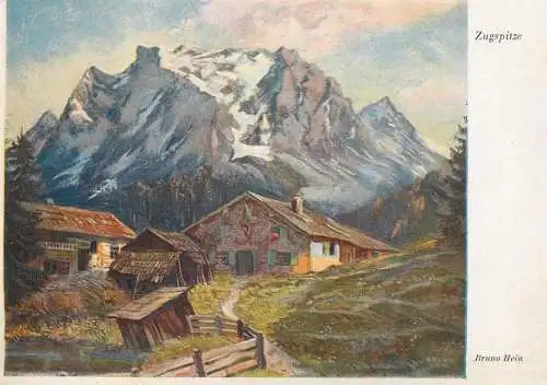 Zugspitz Massiv Kunstler AK Bruno Hein
