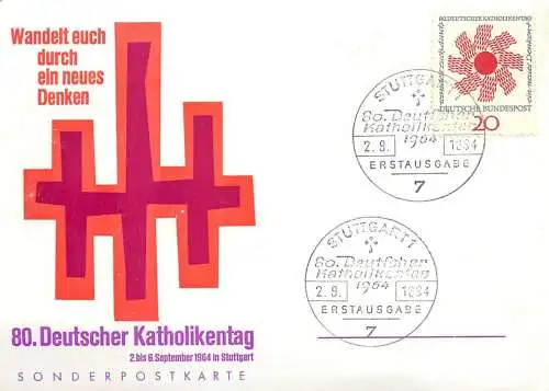 Postkarte Deutsche Bundes Deutscher Katholikentag Sonderpostkarte 1984