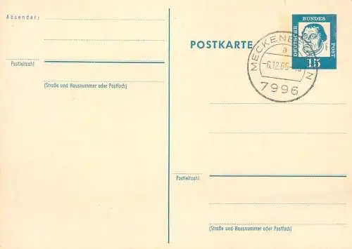 Postkarte Deutsche Bundes Post 1965