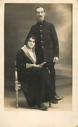 Military family souvenir photo postcard