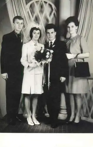 Romania marriage souvenir photo postcard 1966