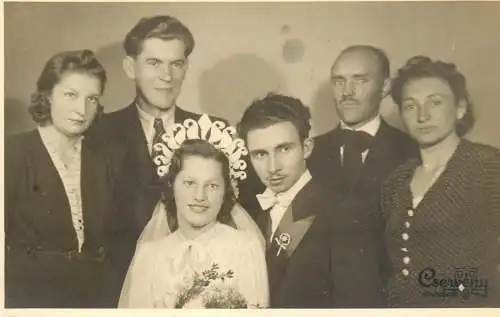 Romania marriage souvenir photo postcard studio Cserveny Kolozsvar