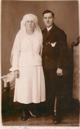 Marriage souvenir photo postcard