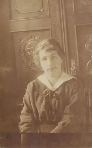Young lady portrait souvenir photo postcard