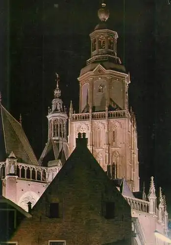 Netherlands Zutphen St Walburgskerk night view