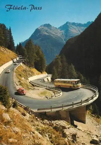 Switzerland Fluela Pass Kehre auf der Engandiner Seite