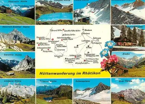 Austria Huttenwanderung im Rhatikon multi view and map