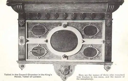 United Kingdom England London Tower of London tablet in the council chamber