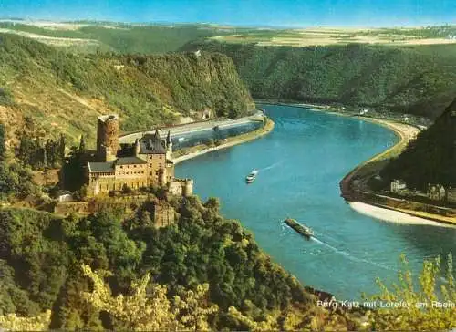 Germany Burg Katz mit Loreley am Rhein