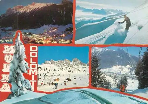 Italy Dolomiti Moena ski types and scenes