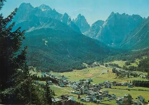 Italy Dolomiti Sexten Moos panoramic view