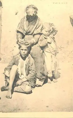 France reedition de carte postale ancienne poverty ethnics