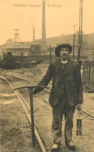 France reedition de carte postale ancienne Cransac un mineur