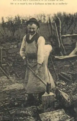 France reedition de carte postale ancienne le casseur de Bois