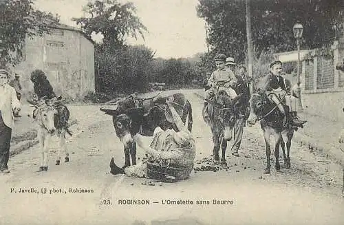 France carte d`autrefois Robinson l' omelette sans Beurre
