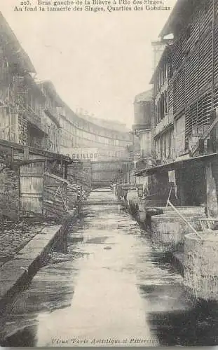 France carte d`autrefois Paris Bras gauche de la Bievre