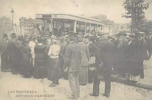 France carte d`autrefois Paris tram bus