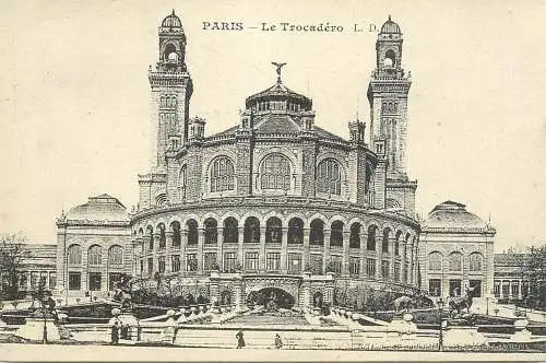 France carte d`autrefois Paris le Trocadero