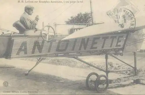 France carte d`autrefois Champagne Monoplan Antoinette