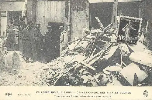 France carte d`autrefois Paris Les Zeppelins