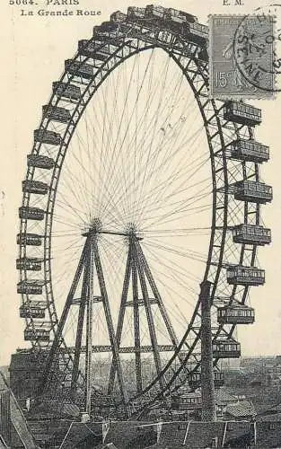 France carte d`autrefois Paris la Grande Roue