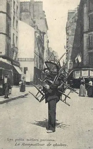 France carte d`autrefois Paris le rempailleur de chaises artisanat et petits metiers
