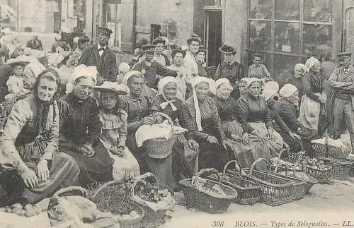 France carte d`autrefois Orleanais folklore Solognottes
