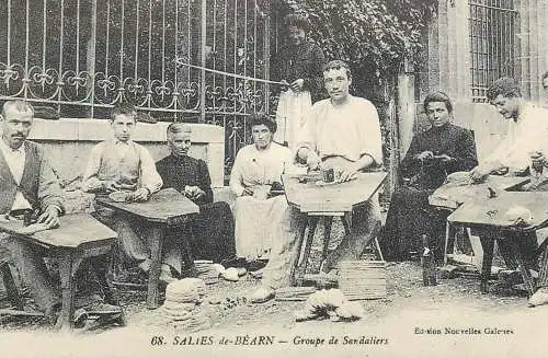 France carte d`autrefois Bearn sandal artisans