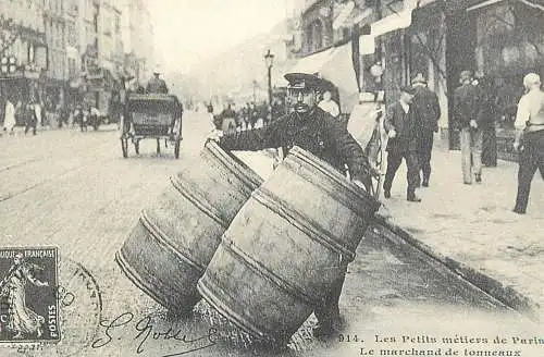 France carte d`autrefois les petits metiers de Paris