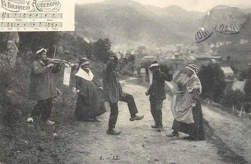 France carte d`autrefois Auvergne la bourree auvergnate
