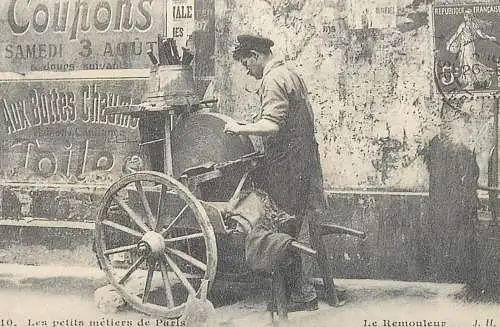 France carte d`autrefois les petits metiers de Paris